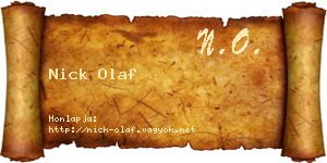 Nick Olaf névjegykártya